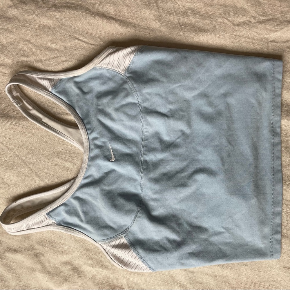 Nike Sky Blue and White Athletic Tank